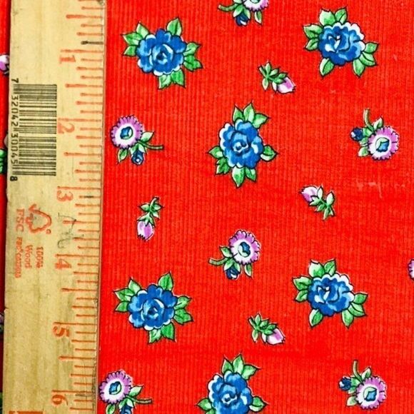 Vintage Small Corduroy Fabric Floral - Picture 4 of 6